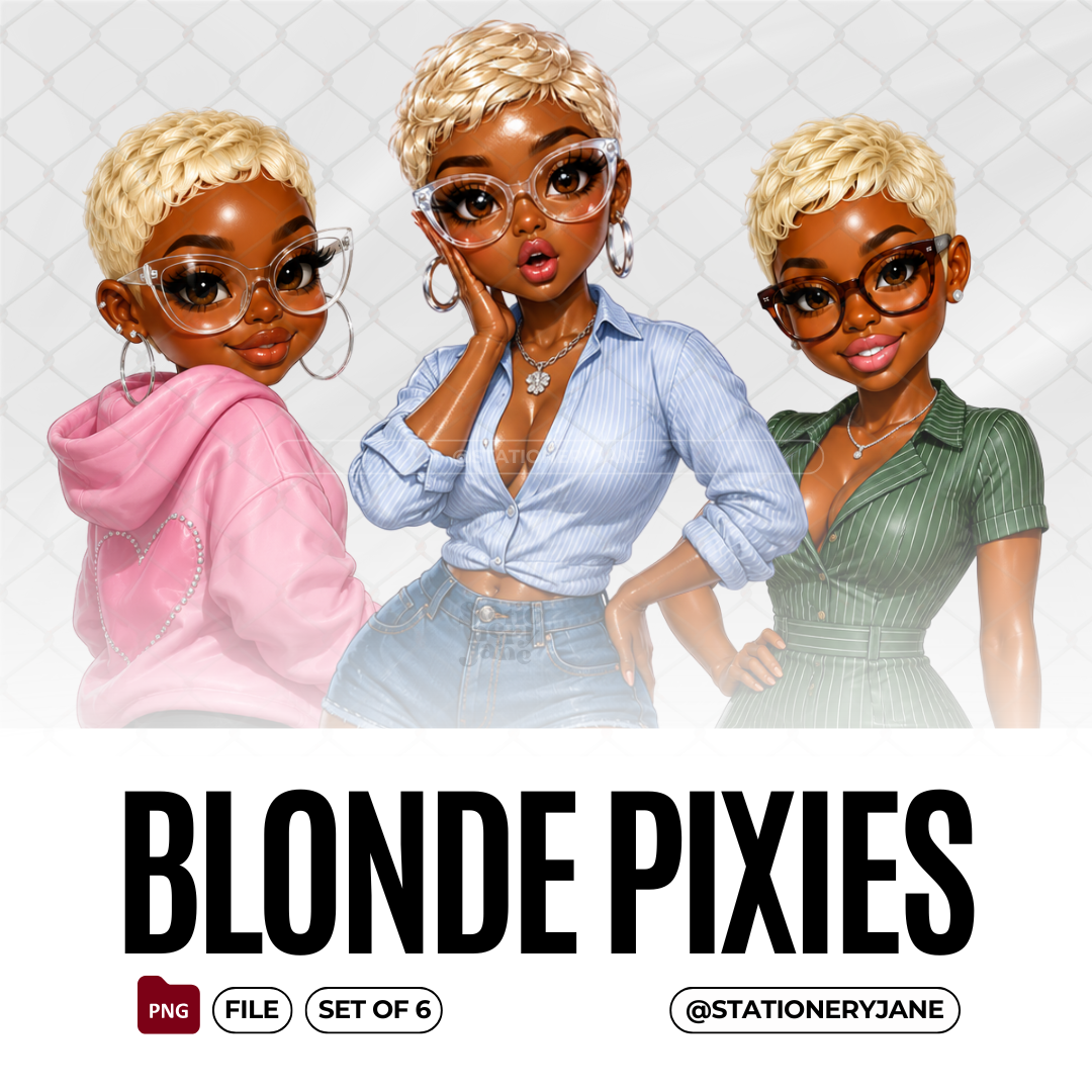 Blonde Pixies Clipart Bundle | Set of 6
