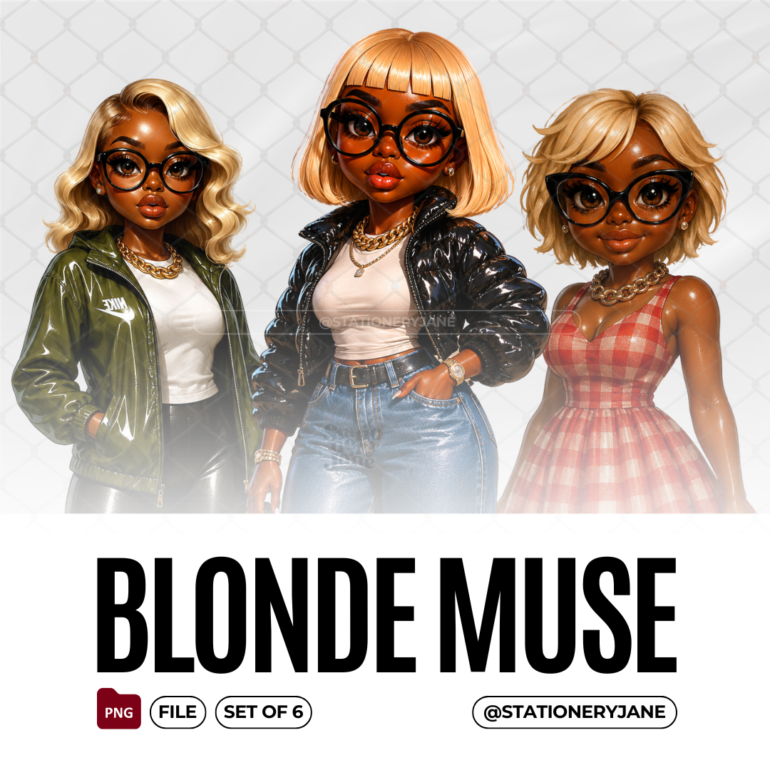 Blonde Muse Clipart Bundle | Set of 6