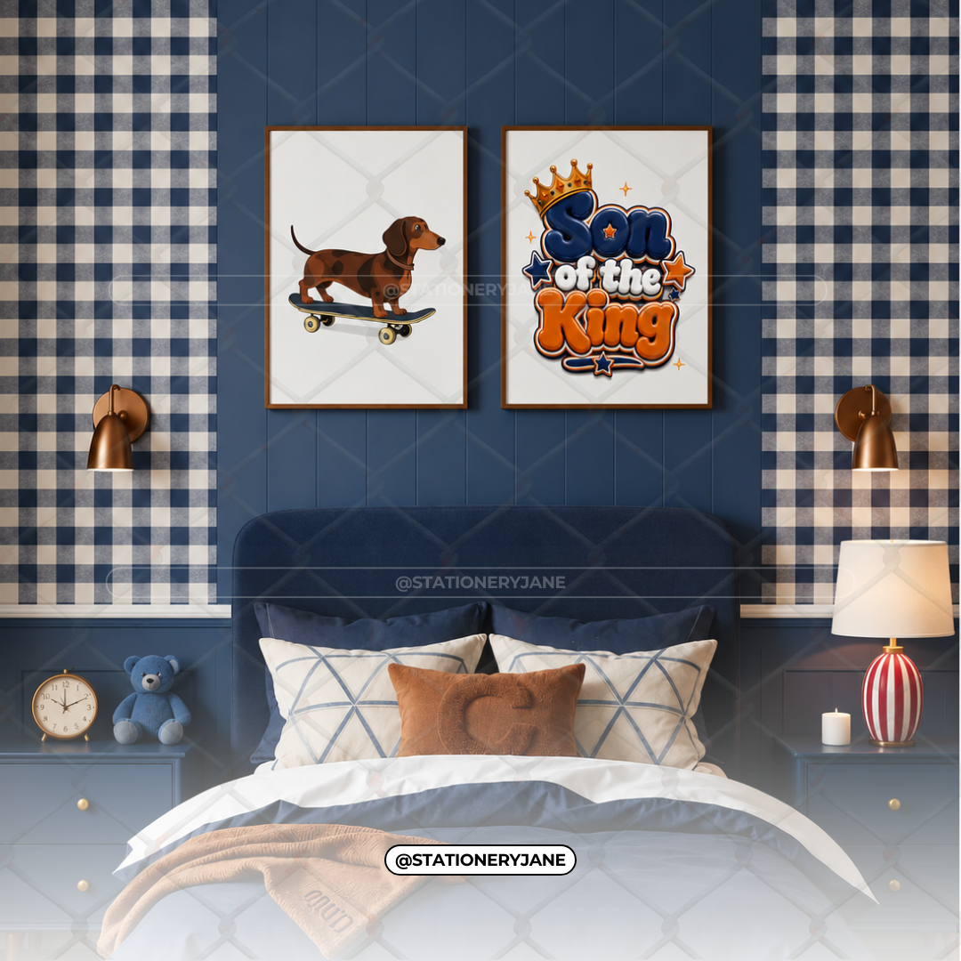 Son of the King Wall Art | Psalm 139:14 | Navy Blue Digital Download