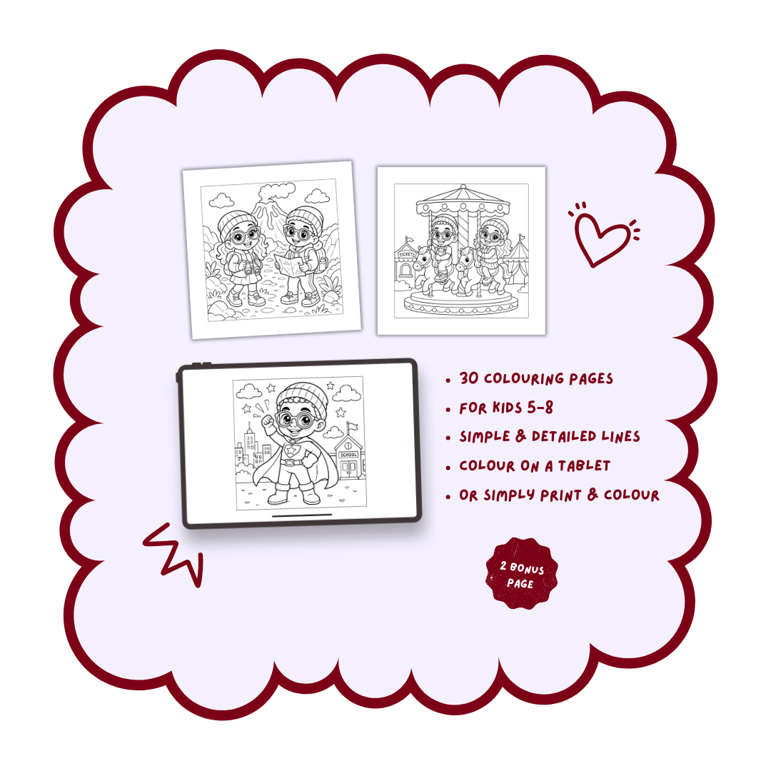 Lil Beanie Boy Big Adventures | Printable Colouring Book