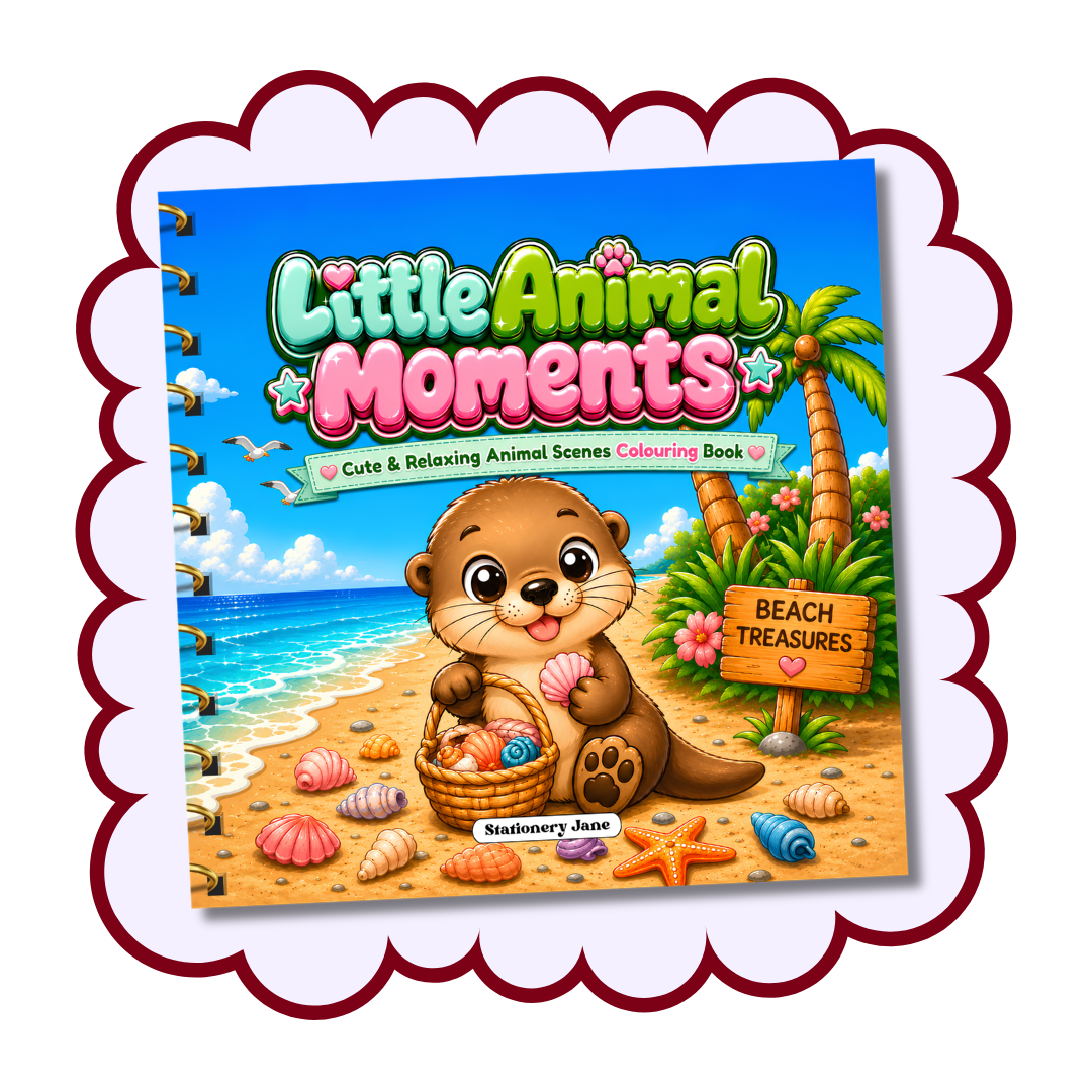 Little Animal Moments | Cute & Cozy Animal Printable Colouring Book