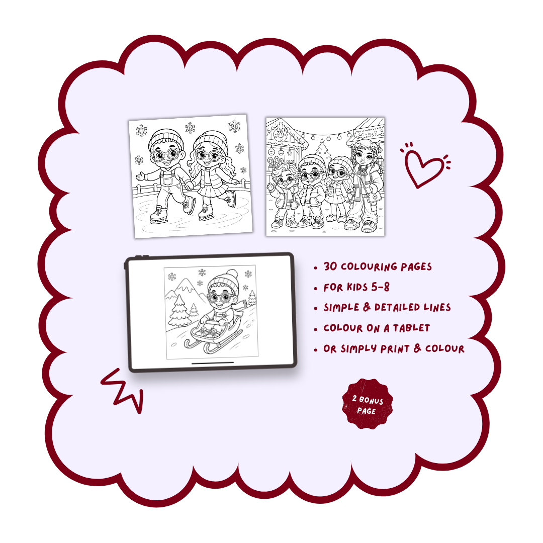 Lil Beanie Boy Christmas Adventure | Printable Colouring Book