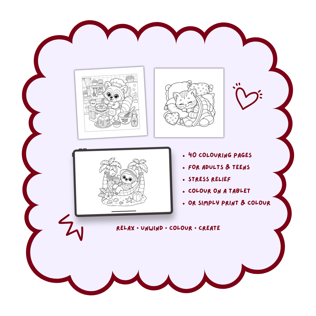 Little Animal Moments | Cute & Cozy Animal Printable Colouring Book